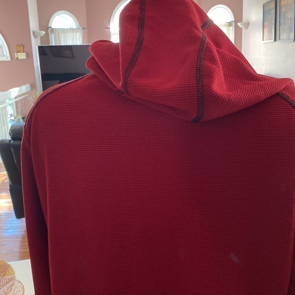 NICK Danger Men's XL Burgundy/ Black Flex Fit LS Hoodie Shirt - Picture 5 of 11